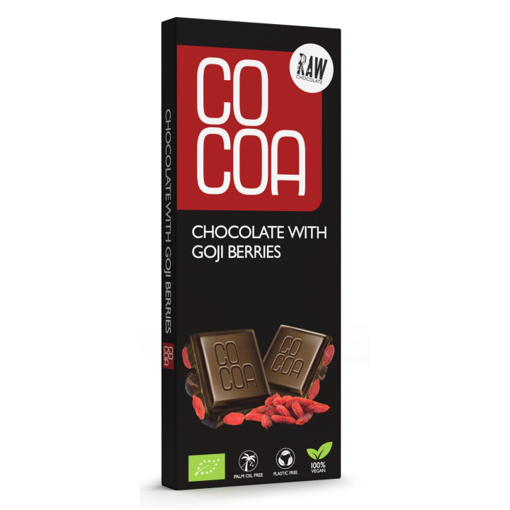 Czekolada Surowa z Jagodami Goji BIO 40g | COCOA - Ekochatka