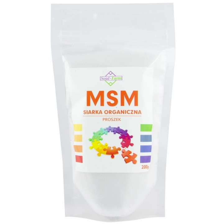 MSM Siarka Organiczna Proszek 200g | SOUL FARM - Ekochatka
