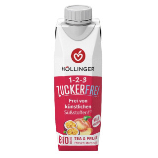 Napój o Smaku Brzoskwinia Marakuja bez Cukru BIO 300ml | HOLLINGER - Ekochatka