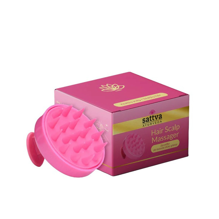Szczotka do Masażu Skóry Głowy Różowa | SATTVA - Ekochatka