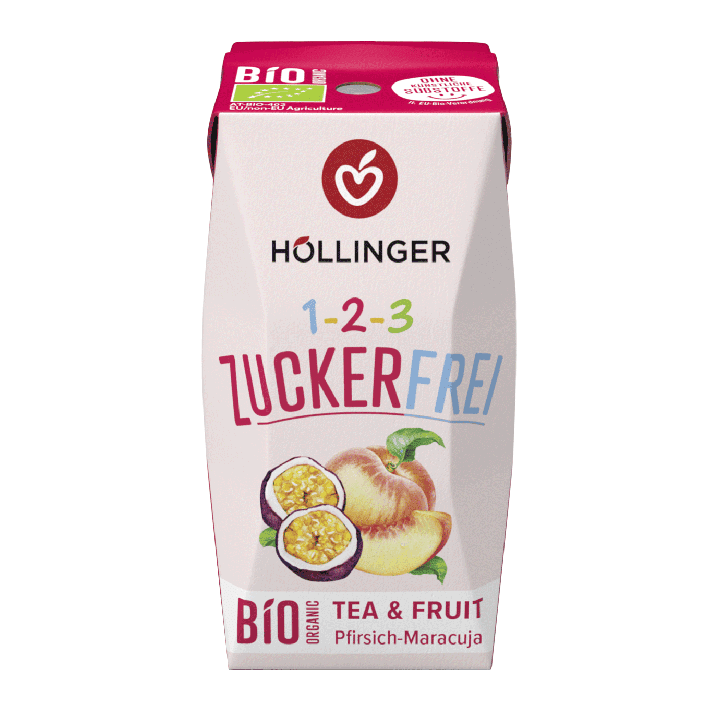 Napój o Smaku Brzoskwinia Marakuja bez Cukru BIO 200ml | HOLLINGER - Ekochatka