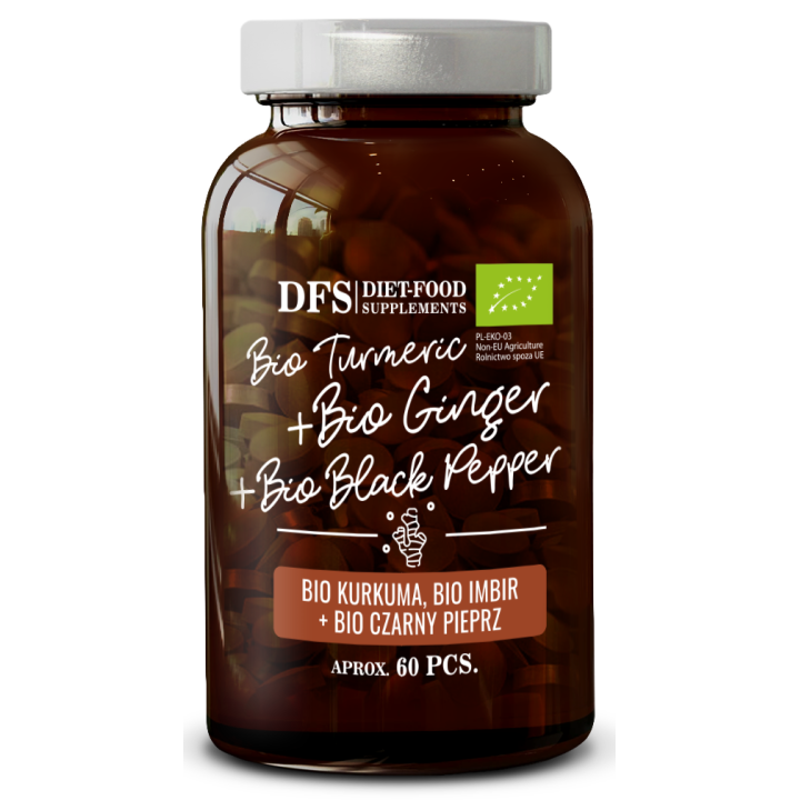 Kurkuma Imbir Piperyna BIO 60 Tabletek | DIET-FOOD - Ekochatka