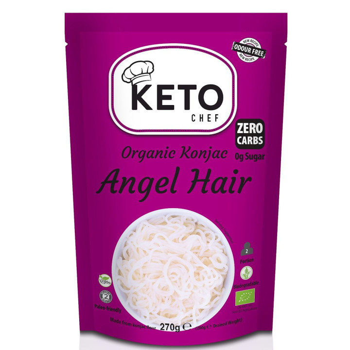 Makaron (Konjac) Angel Hair Bezglutenowy BIO 270g (200g) | KETO CHEF - Ekochatka