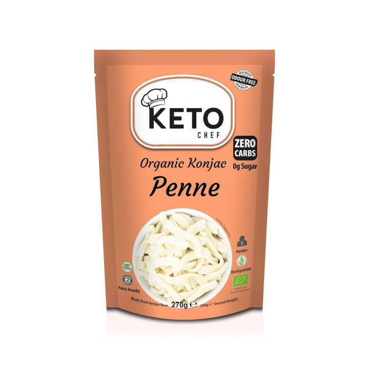 Makaron (Konjac) Penne Bezglutenowy BIO 270g (200g) | KETO CHEF - Ekochatka