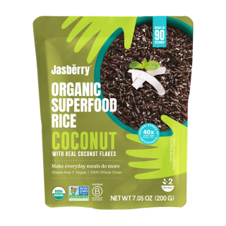 Ryż Express Jasberry Pełnoziarnisty z Płatkami Kokosowymi Bezglutenowy | JASBERRY - Ekochatka