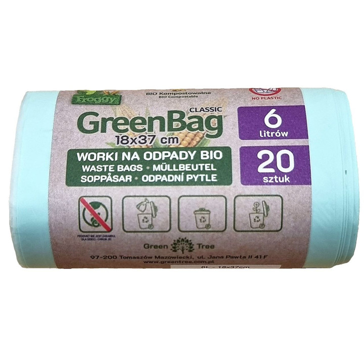 Worki na Odpady BIO i Zmieszane (Kompostowalne i Biodegradowalne) 6l 2 | FROGGY - Ekochatka