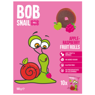 Przekąski Roll Jabłko Malina bez Dodatku Cukrów Bezglutenowe 100g | BOB SNAIL - Ekochatka