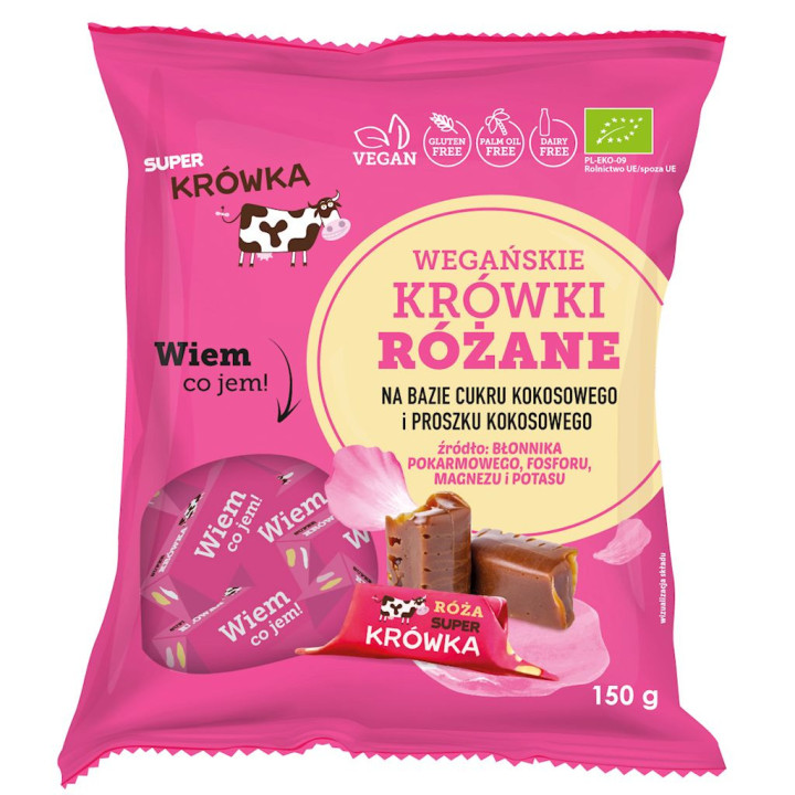 Krówki o Smaku Różanym Bezmleczne Bezglutenowe BIO 150g | ME GUSTO - Ekochatka