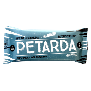 Baton Bakaliowy z Malinami i Spiruliną Petarda Bezglutenowy 70g | ZMIANY ZMIANY - Ekochatka