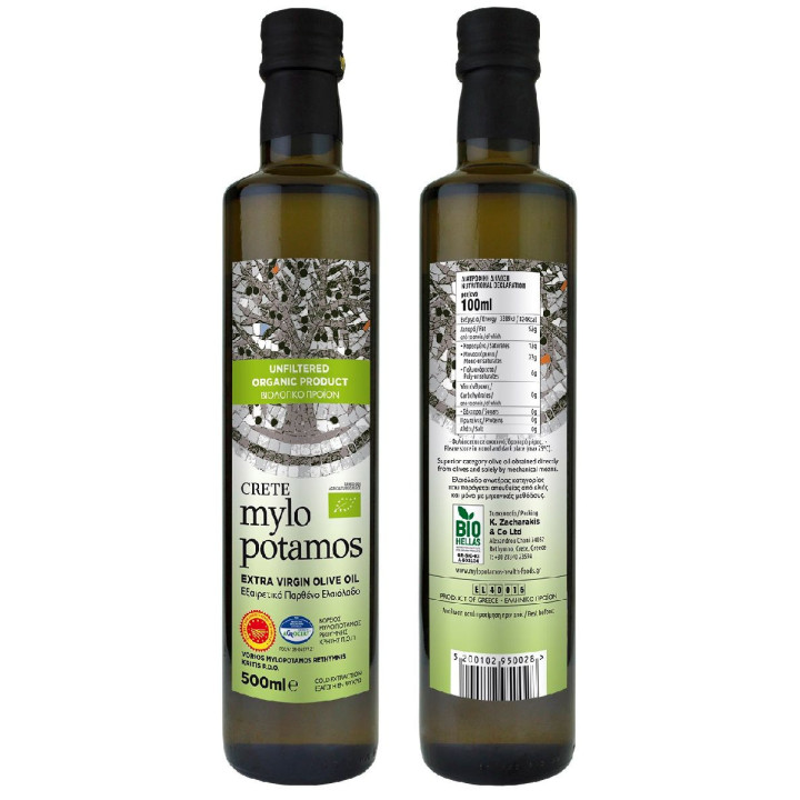 Oliwa z Oliwek Extra Virgin Niefiltrowana Pdo Kreta BIO 500ml | MYLOPOTAMOS - Ekochatka