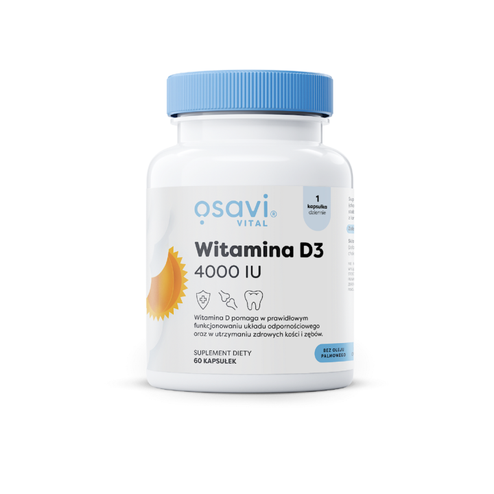 Witamina D3 100 Μg (4000 J.m) Bezglutenowa 60 Kapsułek | OSAVI - Ekochatka
