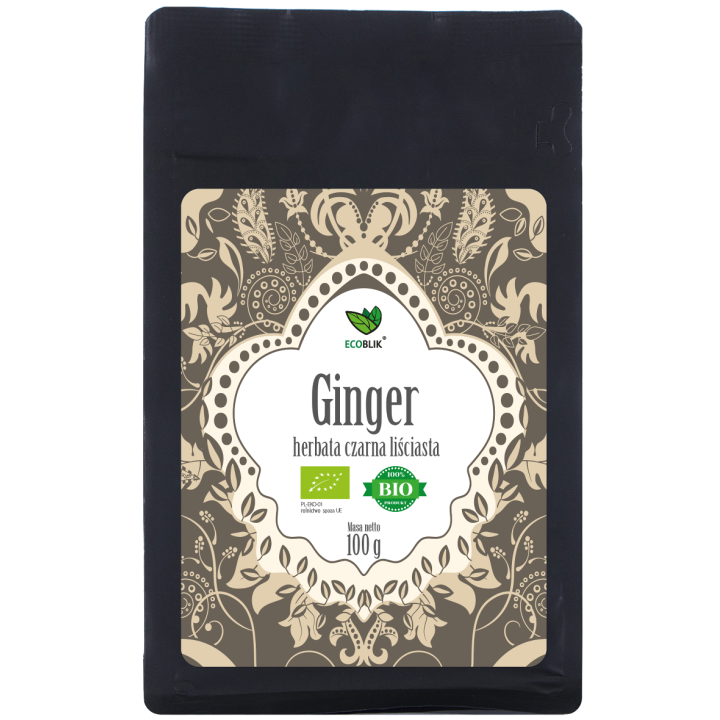 Herbata Czarna Liściasta Imbirowa BIO 100g | ECOBLIK - Ekochatka