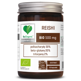 Grzyby Reishi Ekstrakt BIO (500 mg) 50 Kapsułek | BE ORGANIC - Ekochatka