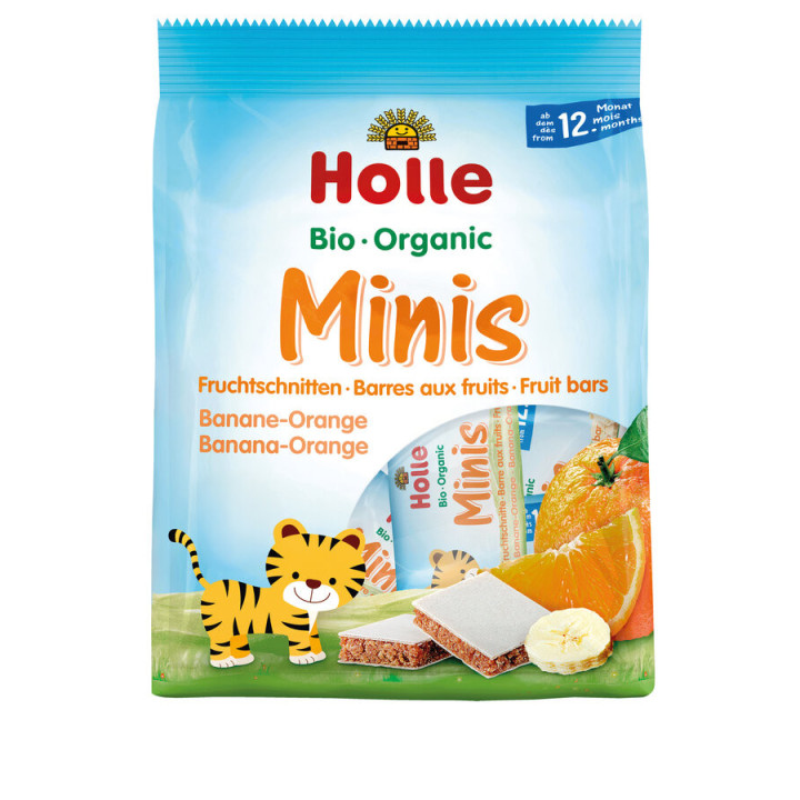 Batoniki Mini Banan Pomarańcza od 1 Roku BIO (8x12,5g) 100g | HOLLE - Ekochatka