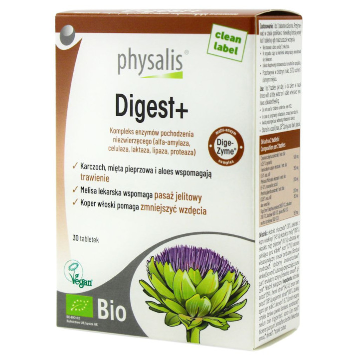 Tabletki na Wsparcie Trawienia (Digest+) BIO 30szt. | PHYSALIS - Ekochatka