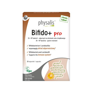 Kapsułki na Odbudowę Flory Jelit (Bifido+ Pro) 30szt. | PHYSALIS - Ekochatka
