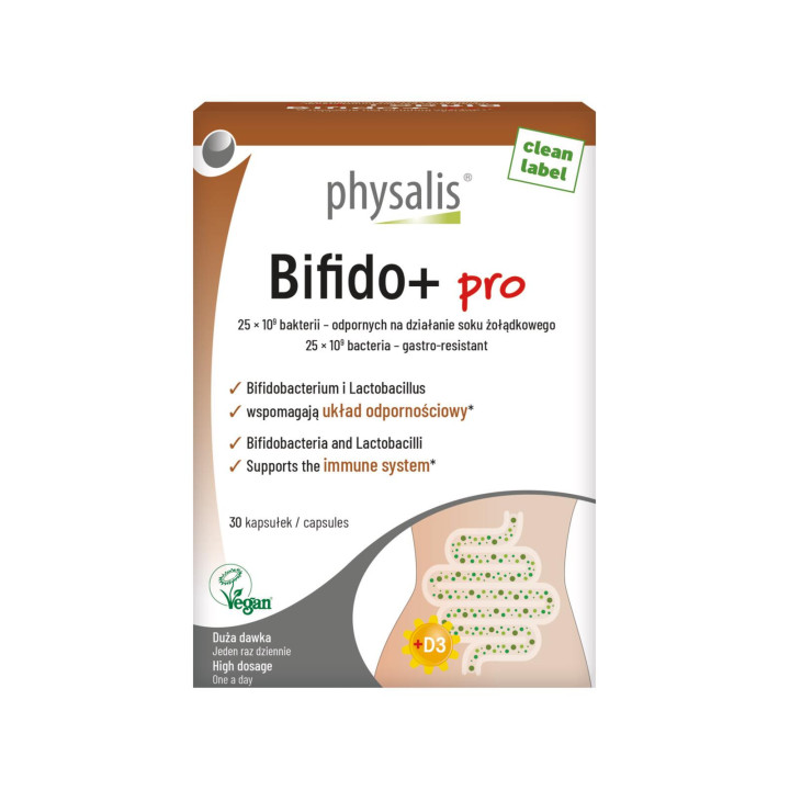 Kapsułki na Odbudowę Flory Jelit (Bifido+ Pro) 30szt. | PHYSALIS - Ekochatka