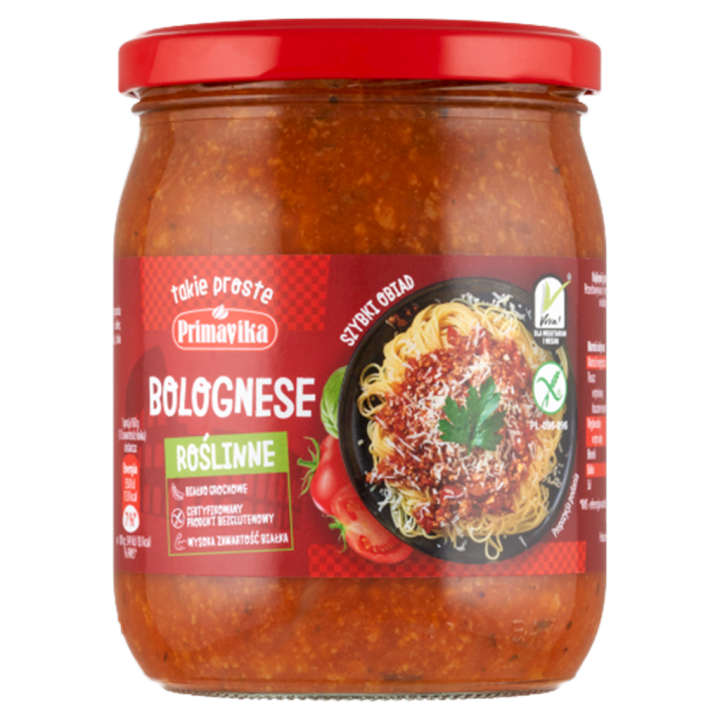 SOS Wegański Bolognese Bezglutenowy 470g | PRIMAVIKA - Ekochatka