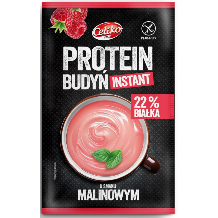 Budyń Proteinowy Instant o Smaku Malinowym Bezglutenowy 40g | CELIKO - Ekochatka