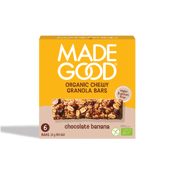 Batoniki Granola Crunchy z Czekoladą i Bananem Bezglutenowe BIO (6x24g | MADEGOOD - Ekochatka
