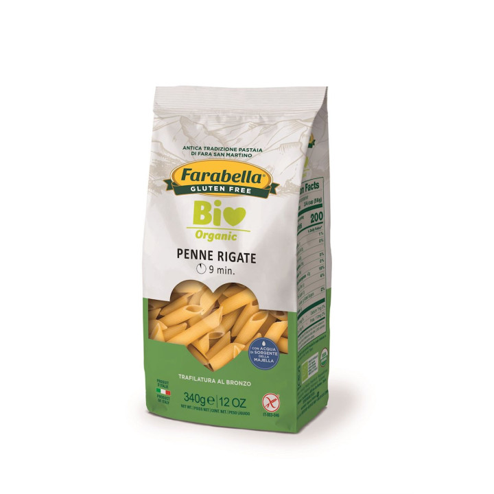 Makaron (Kukurydziano Ryżowy) Penne Rigate Bezglutenowy BIO 340g | FARABELLA - Ekochatka
