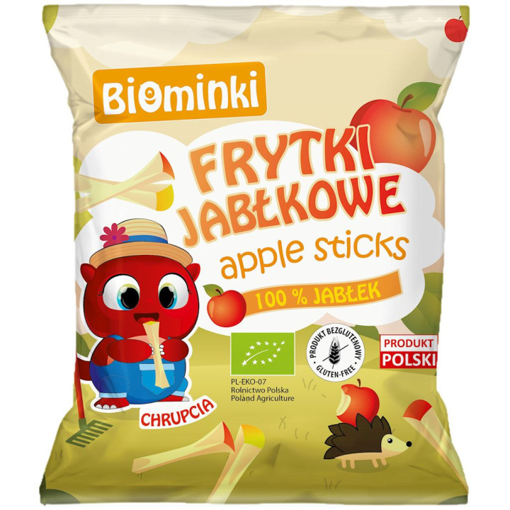Frytki Jabłkowe Bezglutenowe BIO 40g | BIOMINKI - Ekochatka