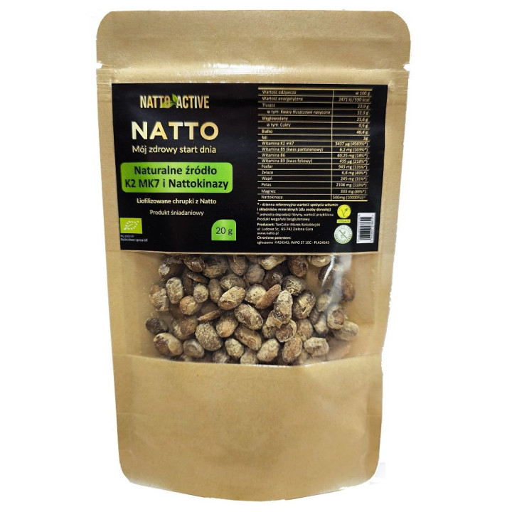 Chrupki z Natto Liofilizowane Bezglutenowe BIO 20g | NATTO - Ekochatka