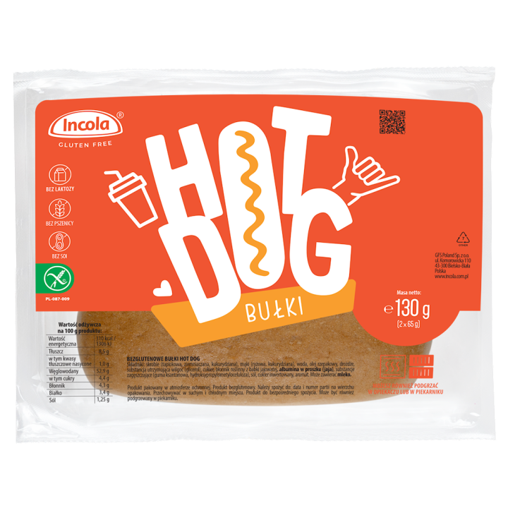 Bułki do Hot-dogów z Cebulą Bezglutenowe (2szt.) 130g | INCOLA - Ekochatka