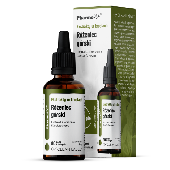 Ekstrakty w Kroplach Różeniec Górski Bezglutenowe 30ml | PHARMOVIT - Ekochatka