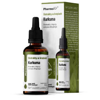 Ekstrakty w Kroplach Kurkuma Bezglutenowe 30ml | PHARMOVIT - Ekochatka