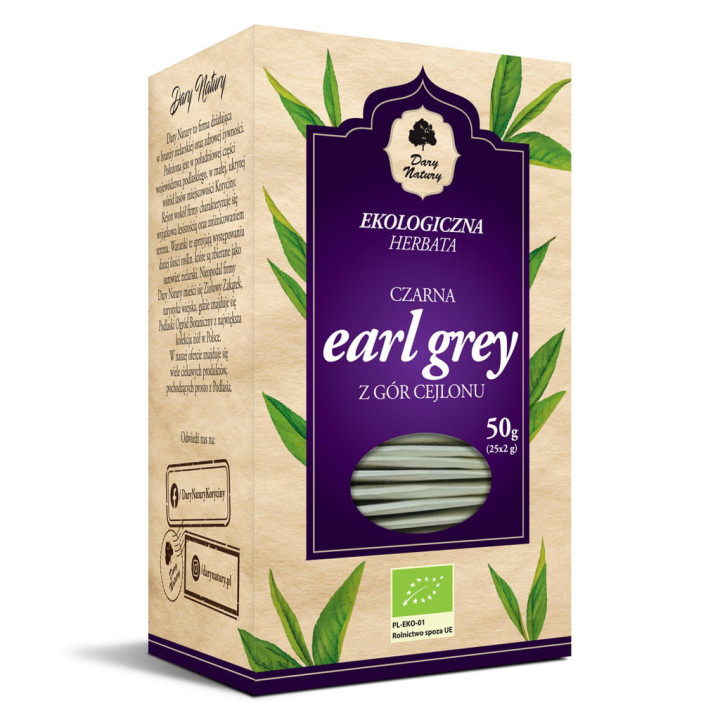 Herbata Czarna Earl Grey BIO (25x2g) 50g | DARY NATURY - herbatki - Ekochatka