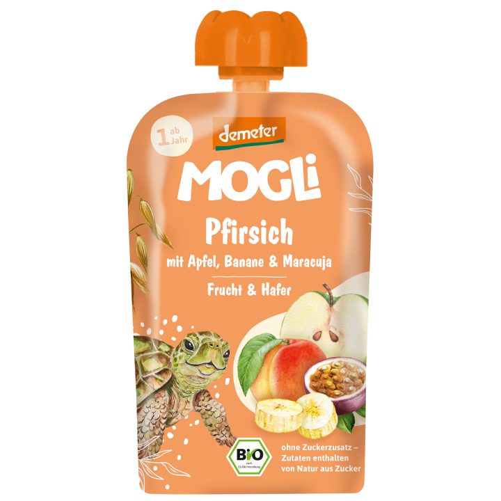 Mus Jabłko Brzoskwinia Banan Marakuja Owies bez Dodatku Cukrów od 1 Ro | MOGLI - Ekochatka