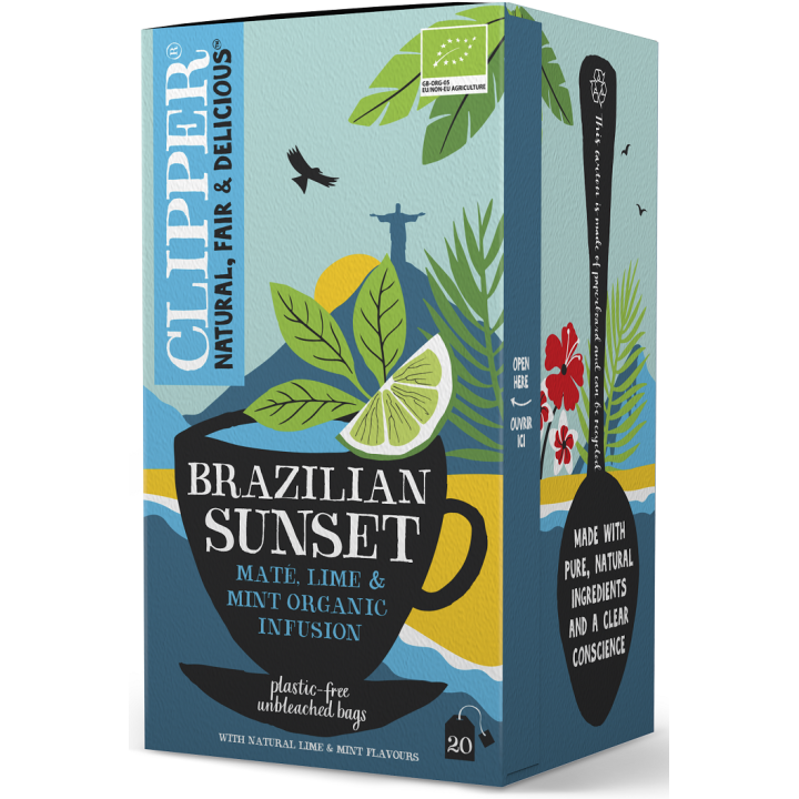 Herbatka Yerba Mate z Miętą i Limonką (Brazilian Sunset) BIO (20x2g) 4 | CLIPPER - Ekochatka
