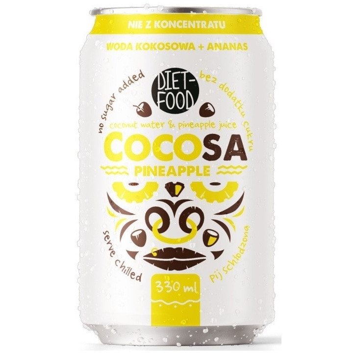 Woda Kokosowa z Sokiem z Ananasa 330ml | DIET-FOOD - Ekochatka