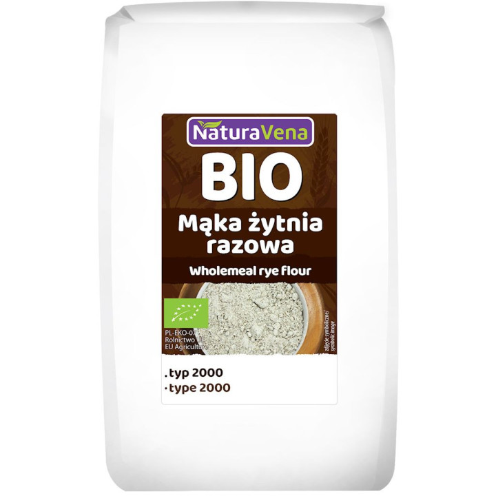 Mąka Żytnia Razowa Typ 2000 BIO 1kg | NATURAVENA - Ekochatka