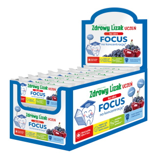 Lizak o Smaku Wiśnia Jagoda na Koncentrację bez Cukru Bezglutenowy 6g | ZDROWY LIZAK - Ekochatka