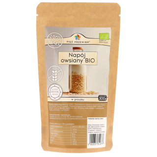 Napój Owsiany w Proszku Bezglutenowy BIO 300g | PIĘĆ PRZEMIAN - Ekochatka