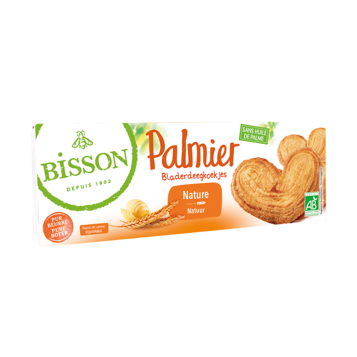 Ciastka Francuskie Maślane Palmiery BIO 100g | BISSON - Ekochatka