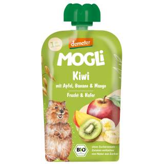 Mus Jabłko Banan Kiwi Mango Owies bez Dodatku Cukrów od 1 Roku DEMETER | MOGLI - Ekochatka