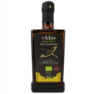 Olej Rzepakowy do Gotowania i Smażenia Tłoczony na Zimno Omega-3 BIO 5 | EKKO - Ekochatka