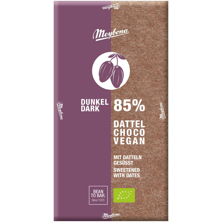 Tabliczka Kakaowa 85 % Słodzona Daktylami BIO 80g | MEYBONA - Ekochatka
