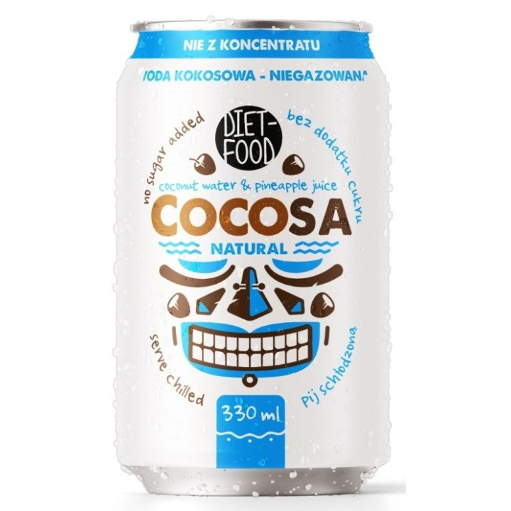 Woda Kokosowa Naturalna Niegazowana 330ml | DIET-FOOD - Ekochatka