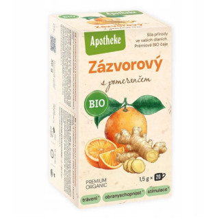 Herbatka Imbirowa z Dodatkiem Pomarańczy BIO (20x1,5g) 30g | APOTHEKE - Ekochatka