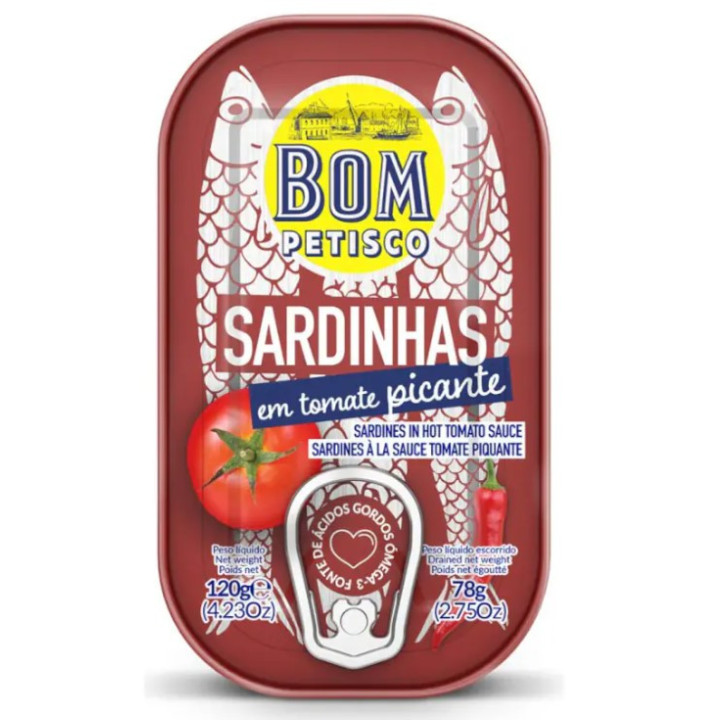 Sardynki Portugalskie w Pikantnym Sosie Pomidorowym 120g (78g) | BON APPETIT - TENORIO - Ekochatka