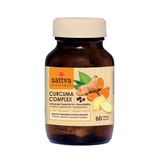 Kurkuma z Imbirem i Piperyną 60 Kapsułek | SATTVA - Ekochatka