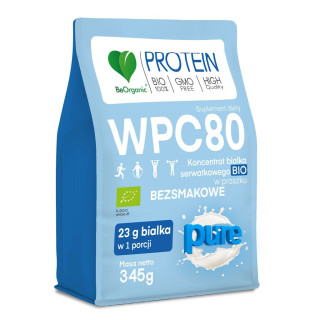 Białko Serwatkowe Naturalne (Koncentrat Wpc 80) bez Dodatku Cukrów BIO | BE ORGANIC - Ekochatka