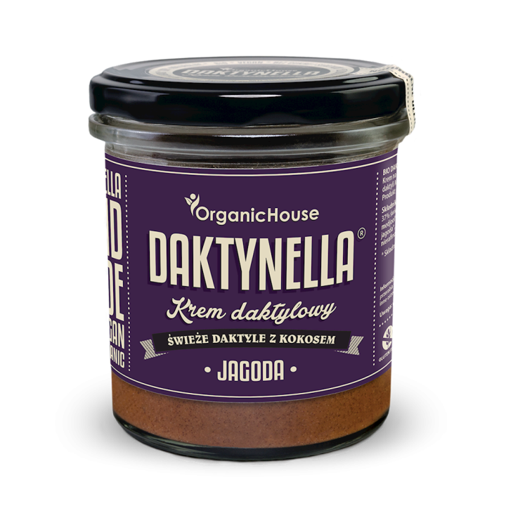 Krem Kokos Daktyle Medjool Jagoda Bezglutenowy BIO 280g | ORGANICHOUSE - Ekochatka