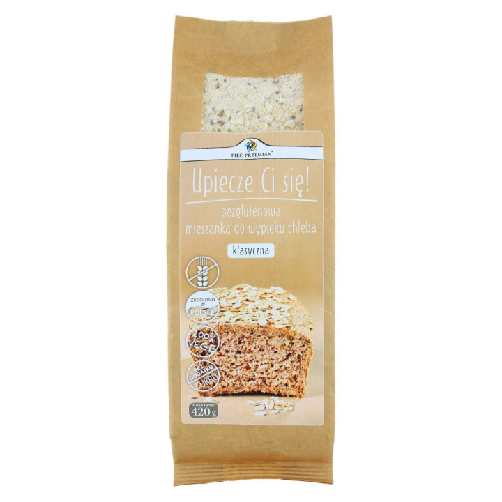 Mieszanka do Wypieku Chleba Klasyczna bez Dodatku Cukrów Bezglutenowa  | PIĘĆ PRZEMIAN - Ekochatka