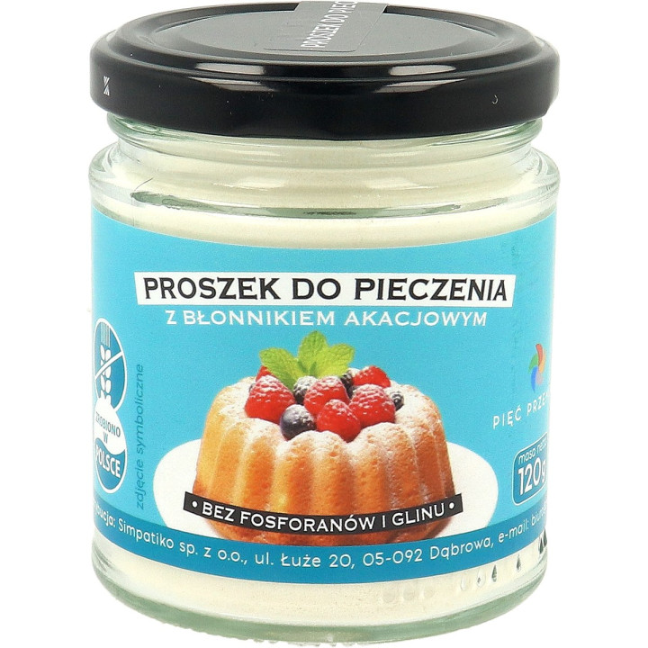 Proszek do Pieczenia z Błonnikiem Akacjowym Bezglutenowy 120g | PIĘĆ PRZEMIAN - Ekochatka