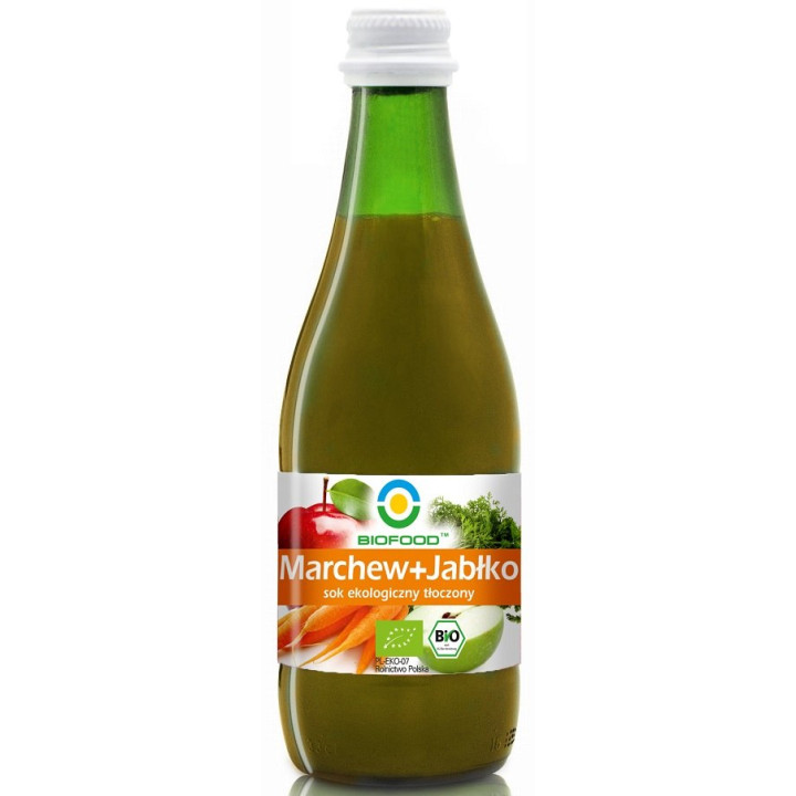 Sok Jabłkowo Marchwiowy NFC Bezglutenowy BIO 300ml | BIOFOOD - Ekochatka